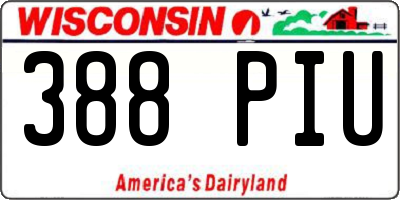 WI license plate 388PIU