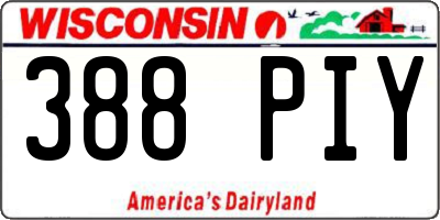 WI license plate 388PIY