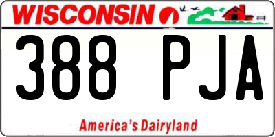 WI license plate 388PJA