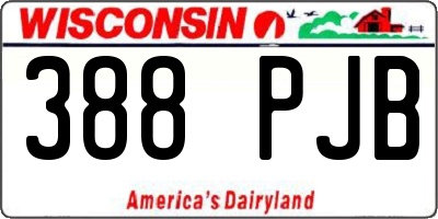 WI license plate 388PJB