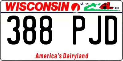 WI license plate 388PJD