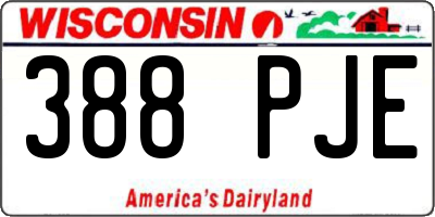 WI license plate 388PJE