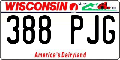 WI license plate 388PJG