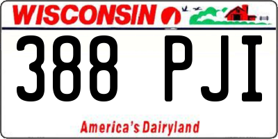 WI license plate 388PJI