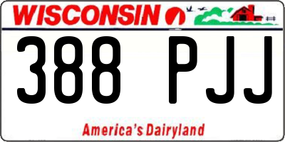 WI license plate 388PJJ