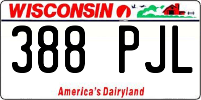 WI license plate 388PJL