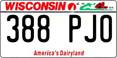 WI license plate 388PJO