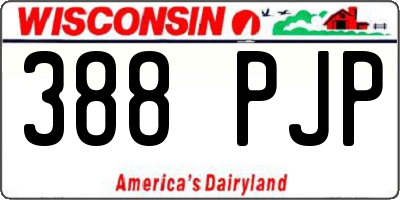 WI license plate 388PJP