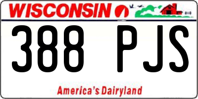 WI license plate 388PJS