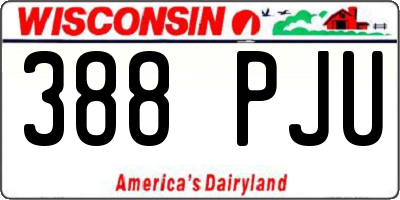WI license plate 388PJU