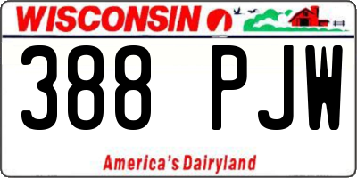 WI license plate 388PJW