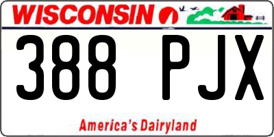 WI license plate 388PJX