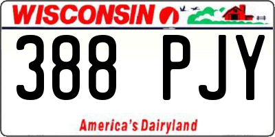 WI license plate 388PJY