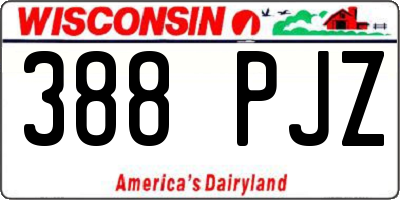 WI license plate 388PJZ