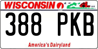 WI license plate 388PKB