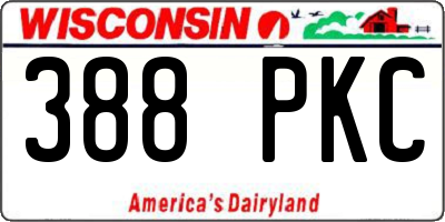 WI license plate 388PKC