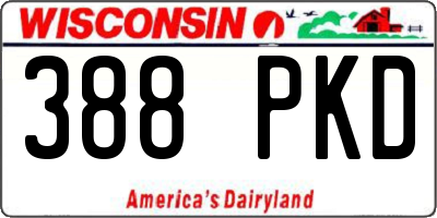 WI license plate 388PKD