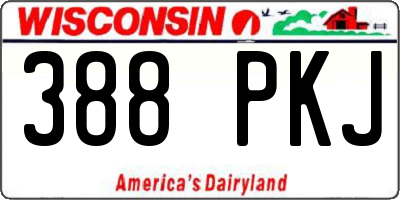 WI license plate 388PKJ
