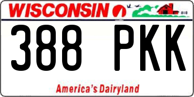 WI license plate 388PKK