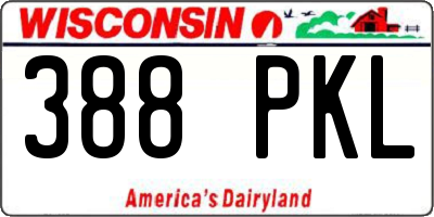 WI license plate 388PKL