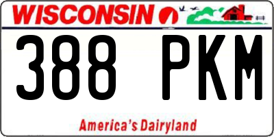 WI license plate 388PKM