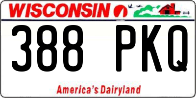WI license plate 388PKQ
