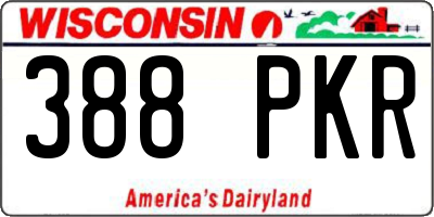 WI license plate 388PKR