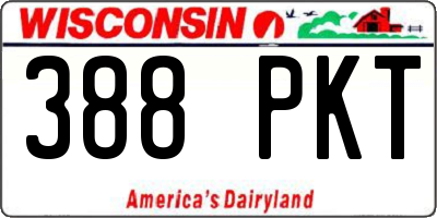 WI license plate 388PKT