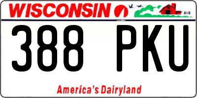 WI license plate 388PKU
