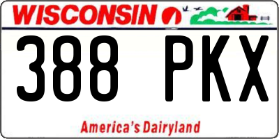 WI license plate 388PKX