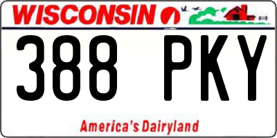 WI license plate 388PKY