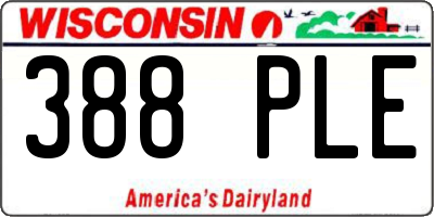 WI license plate 388PLE