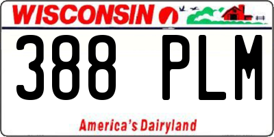 WI license plate 388PLM