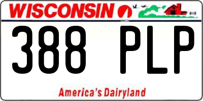 WI license plate 388PLP