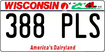 WI license plate 388PLS