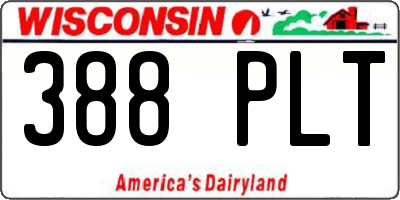 WI license plate 388PLT