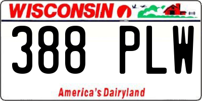 WI license plate 388PLW