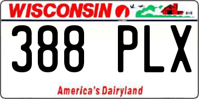 WI license plate 388PLX
