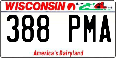 WI license plate 388PMA