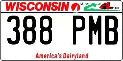 WI license plate 388PMB