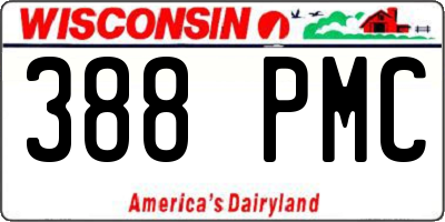 WI license plate 388PMC