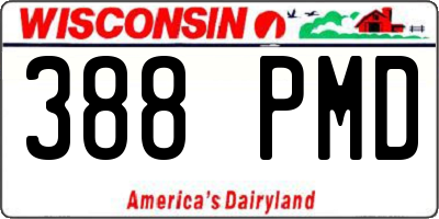 WI license plate 388PMD