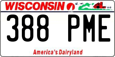 WI license plate 388PME