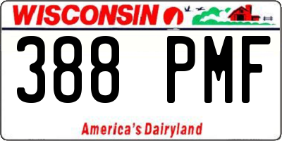 WI license plate 388PMF