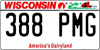 WI license plate 388PMG