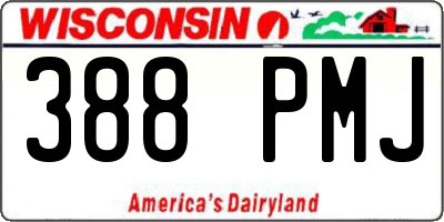WI license plate 388PMJ