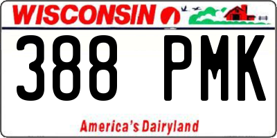 WI license plate 388PMK