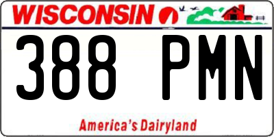 WI license plate 388PMN