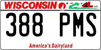 WI license plate 388PMS