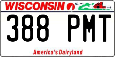 WI license plate 388PMT